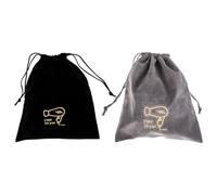 MALUGOGO 2pcs Drawstring Hair Dryer Pouches Made of Lint Material with Easy Open and Close Design, for Organizing Hair Dryers at Home Or Hanging on A Hook in The Bathroom