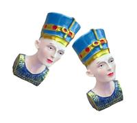 MALUGOGO 2pcs Egyptian Queen Bust Resin Figurines Ancient Egyptian Desktop Statues for Home Office Decor Sand Table Ornament Reusable Vintage Style