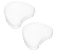 MALUGOGO 2pcs Heart-shaped Denture Case Portable Retainer Holder Travel Denture Container Small Orthodontic Storage Box for Women and Household Use