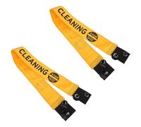 MALUGOGO 2pcs High Visibility Cleaning Warning Signs with Magnetic Ends and Fabric Material, Reusable Yellow Safety Banners for Offices and Restaurants Door Barricade