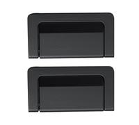 MALUGOGO 2pcs Invisible Wardrobe Handles Black Zinc Alloy Embedded Cabinet Door Pulls Rust Resistant Easy Installation for Furniture Use