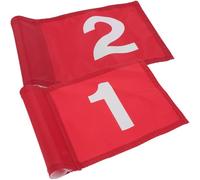 MALUGOGO 2pcs Numbered Golf Practice Flags Red Polyester Training