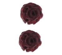MALUGOGO 2pcs Ponytail Chignon Hair Bun Clip Flower-like Synthetic High Temperature Fiber Convenient to Use Hair Decoration for Females