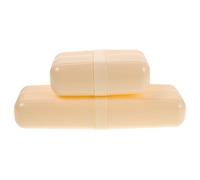 MALUGOGO 2pcs Portable Toothbrush Holder and Toothpaste Storage Box with Soap Case, Made of Safe Ps+pp Materials, Travel Essential for Camping and Business Trips, Stylish and Simple Design