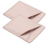 MALUGOGO 2pcs Pu Card Holder Back Wallet with 2-Slots Adhesive Card Wallet with Compartment Prevents Content from Falling