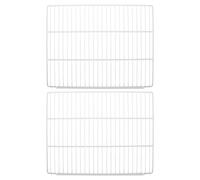 MALUGOGO 2pcs Refrigerator Rack Wire Shelf Divider for Freezer and Fridge, White Plastic-coated Steel Wire with Ventilated Design, Universal Compatibility Fridge Organiser Panel