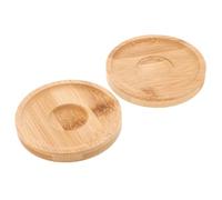 MALUGOGO 2pcs Rotating Whiskey Glasses Base Bamboo Coasters Natural Bamboo Round Drink Coasters for Whiskey Wine and Cocktails Rustic Elegant Design for Bar and Home Use