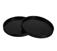 MALUGOGO 2pcs round Wood Trays for Home Decor and Kitchen Table, Black Decorative Serving Trays with Rustic Farmhouse Style, for Coffee Table and Candle Holder