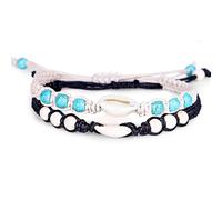 MALUGOGO 2pcs Shell Bracelet Woven Shell Bracelet Handmade Woven Rope with Elegant Unique Design for Female Friends Jewelry Decoration on Many Occasions