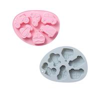 MALUGOGO 2pcs Silicone Candy Molds Cartoon Vehicle Shape Cake Molds for Fondant and Fudge Making Easy to Clean and Easy to Take Out Blue Silicone Baking Moulds