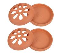 MALUGOGO 2Pcs Terracotta Fragrance Coil Holder Portable Burner for Home and Outdoor Use Stand with Eight Design Suitable for Patio Garden Camping Hiking Fishing and Decorative Indoor Spaces