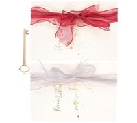 MALUGOGO 2pcs Wedding Oath Cards for Her and Him with Delicate Pearl Yarn Paper, Practical and Not Easy to Fade, for Wedding Banquets to Create A Romantic Atmosphere