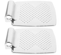 MALUGOGO 2pcs Wheelchair Foot Rest Replacement Aluminium Alloy Universal Fit Easy to Install Silver Footplates for Athletes and Elderly Mobility Aid