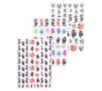 MALUGOGO 3 Sheets Nail Manicure Decals Self-Adhesive Assorted Color Dragon Nail Art Stickers Chinese Character Design Eye-catching Decoration for Christmas DIY Toenails and Fingernails