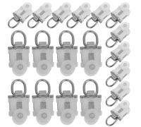 MALUGOGO 30pcs Curtain Track Pulleys Curtain Rail Pulley Dual-Wheel Design Alloy Plastic Material Compatible with Easy Installation for Home Living Rooms