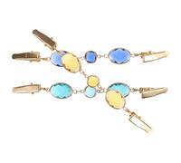 MALUGOGO 3pc Women Glass Crystal Sweater Clips Cardigan Collar Clasp Rhinestone Brooch Pins with Classic Design and Elegant Style for Formal Occasion and Light Weight Jacket Color