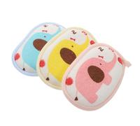 MALUGOGO 3pcs Bath Sponges Set - Soft Shower Scrubber for Washing - Blue Elephant, Pink and Yellow Colors - Gentle Bathing Accessories for Newborns