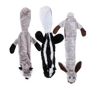 MALUGOGO 3pcs Creative Plush Pet for Dogs and Cats Squeak When Squeezed Encouraging Healthy Chewing Habits Soft Plush Material with Squirrel, Raccoon, and Rabbit Patterns