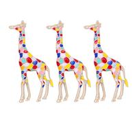 MALUGOGO 3pcs Giraffe Breast Pin Alloy Brooch Set Decorative and Sturdy Pin Features, Colourful Enamel Design Clothing Accessory for Anniversaries and Christmas