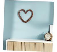 MALUGOGO 3Pcs Natural Heart-shaped Rattan Wreath DIY Craft Rings for Home Party Decoration Handmade Wreath Material for Floral Arrangements and Wall Hanging Accents