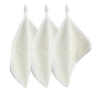 MALUGOGO 3pcs Nylon Bath Towel Quick Dry Exfoliating Wash Cloths with Short Loop Square Shape for Home Daily Use, Gentle Face Wash Cloths to Remove Grease and Cleanse Skin
