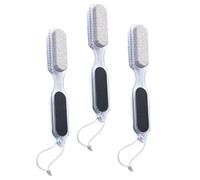 MALUGOGO 3pcs Pedicure Foot Files Set with Pumice Stone and Stainless Steel for Hard Skin Removal, Reusable Foot to Reduce Dead Skin Build, Suitable for Men and Elders at Home Or Travel