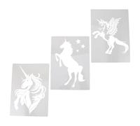 MALUGOGO 3pcs Unicorn Template Horse Drawing Template DIY Stencil Hollow Painting Design for Canvas Home Decor New Year Art Painting Stencils
