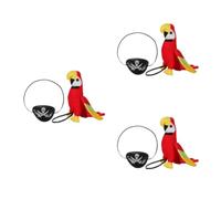 MALUGOGO 3sets Plush Shoulder Parrot Prop with Eye Mask Halloween Pirate Costume Accessory for Party Dress-up Soft Pirate Bird Fancy Dress Shoulder Decoration for Adults