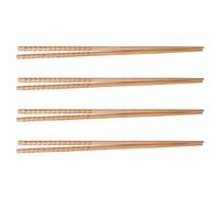 MALUGOGO 4 Pairs Cooking Chopsticks Long Reusable Wooden Chopsticks with Holder, Heat Resistant Multi-Purpose Kitchen Utensils for Hot Pot and Frying