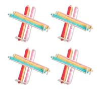MALUGOGO 48pcs Plastic Curling Perm Rods with Elastic Bands for Hair Styling Hollow Cold Resistant Rollers Adapt to Hair Types and Salon Use