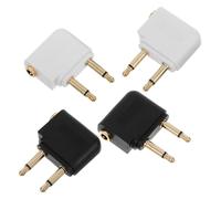 MALUGOGO 4pcs Airplane Audio Jack Adapter with Dual 3.5mm Gold Plated Plugs, Compatibility and Enhanced Audio Quality, for Airline Travel and Flights