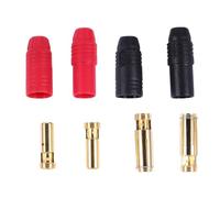 MALUGOGO 4pcs As150 Anti-spark Plug Battery Connectors Male Female with Gold Plated Copper Terminals 6awg 70a High Current Crimp Connectors for Drones and Airplanes
