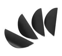 MALUGOGO 4pcs Black Zinc Alloy Cabinet and Wardrobe Handles, Fingerprint Resistant Half Moon Drawer Pulls, Easy Installation Modern Design for Kitchen and Bedroom