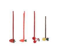 MALUGOGO 4pcs Fruit Bobby Pins Hair Clips in Pineapple Cherry Carrot Strawberry Shapes with Elegant Appearance Holds Nice Day and Easy to Put and Take for Party and Random Color