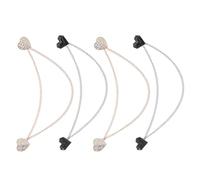 MALUGOGO 4pcs Heart Brooch Pin Set Zinc Alloy Rhinestone Tassel Chain Lapel Pins for Shawls Coats Shoulder Epaulet Accessories in White and Black
