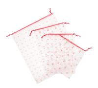 MALUGOGO 4pcs Large Drawstring Laundry Bags Sturdy Plastic Storage Pouches for Clothes Socks Shoes Travel Organizers Portable Dirty Clothes Laundry Bag Set (cherry