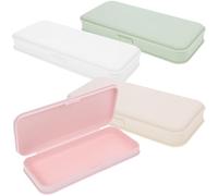MALUGOGO 4pcs Portable Plastic Makeup Organizer Box with Spacious Capacity and Elegant Design, for Nail and Eyelash Tools Storage While Traveling Or On-the-go