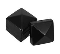 MALUGOGO 4pcs Pyramid Post Caps Square Fence Post Caps Aluminium 60x60mm Black for Stair Baluster and Corridor Railings, Outdoor Home Yard Fencing