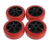 MALUGOGO 4pcs Red Rubber Walker Replacement Wheels for Seniors Universal Fit Drive Walker Swivel Wheels with Exceptional Wear Resistance and Wheelchairs
