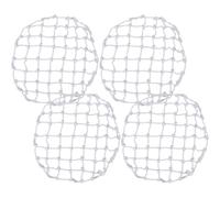 MALUGOGO 4Pcs Round Well Cover Anti-Fall Nets with Polyester Elastic Wire 700# for Sewer Safety and Garden Protective Netting