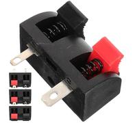 MALUGOGO 4pcs Speaker Wire Connector Speaker Wiring Terminals Push-in Wire Connectors Not Easy to Get Deformed Distinguish between Positive and Negative Poles Plastic Metal Two-pin