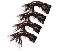 MALUGOGO 4pcs Women Clip-in Wavy Hair Extensions Invisible Volume Hairpiece Synthetic Water Ripple Style for Daily Looks and Effortless Styling in Dark Brown