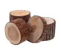 MALUGOGO 4pcs Wooden Stump Miniatures for Hamster Cage, Natural Wood Animal Hideout and Play, Rustic Brown Tree Root Ornaments for Small Animal Habitat and DIY Wood Projects