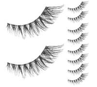 MALUGOGO 5 Pairs Black False Lashes Comfortable to Use Lightweight Faux Eyelashes Classic Style Eye Makeup for Everyday Life and Attending Parties