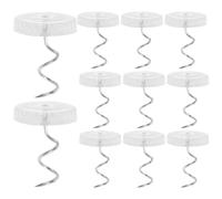 MALUGOGO 50pcs Furniture Sofa Tacks with Strong Metal Base and Plastic Heads, Sturdy and Lightweight Spiral Pins for Bed Sheet Fixing, for DIY Decorative Use on Chairs and Stools