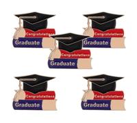 MALUGOGO 5pcs 2026 Graduation Lapel Pins Set - Enamel Graduation Badge Brooches with Cap and Diploma Design - School Souvenir Pins for Graduate Party and University Celebration
