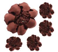 MALUGOGO 5pcs Brown Elastic Hair Bun Nets for Women Invisible Mesh Hairnet Covers Fabric Material Prevents Hair from Becoming Loose Suitable for Nurses Flight Attendants and Waitresses