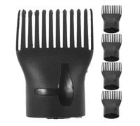 MALUGOGO 5pcs Hair Dryer Diffuser Attachment Comb Nozzles Black Pa High-temperature Resistant Straightening Styling Tool for Hair at Home and Travel