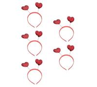 MALUGOGO 5pcs Love Shaped Sequin Headbands Valentine's Day Hair Accessories for Women Glitter Heart Hair Loop Bands Festival Party Dress