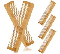 MALUGOGO 5pcs Natural Bamboo Wood Comb Set, Fine Tooth Anti-static Hair Combs for Men and Women, Detangling and Scalp Massage, Eco-friendly Styling Tools for Daily Hair Care